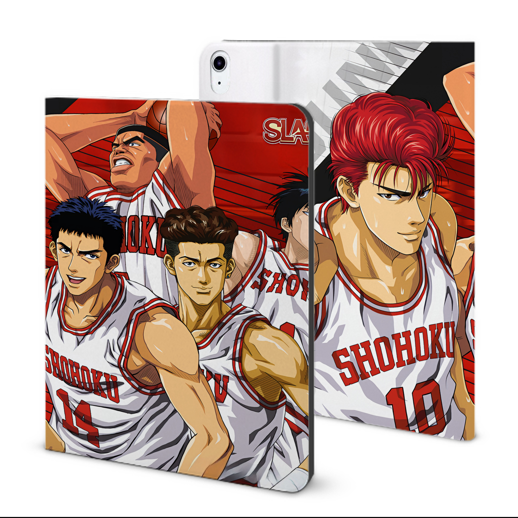 （画像用） SLAM DUNK／スラムダンク IPad ケース ブック型 PUレザー TPU 耐衝撃 軽量 薄型 ペン収納なし 全面保護 IPad 各モデル対応
